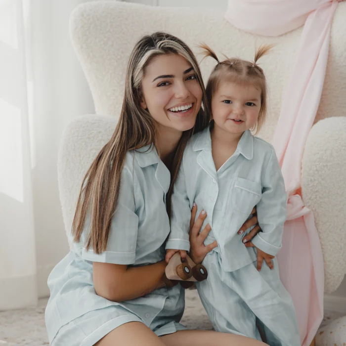 Комплект Мама (къса) и аз синьо райе