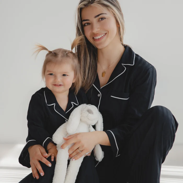 Комплект Мама (дълга) и аз черно райе